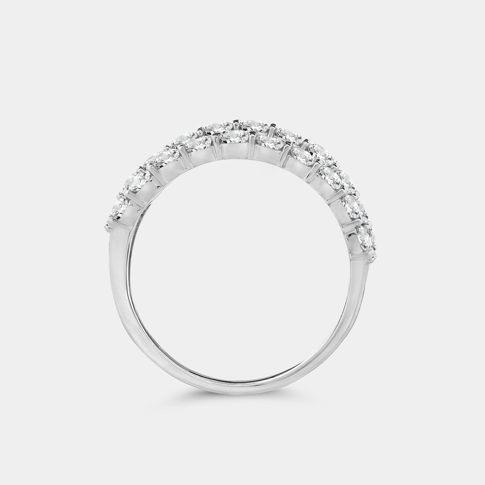 Gilded 2 Carat Lab-Grown Diamond Four-Row Zigzag Bar-Set Anniversary Band