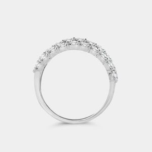 Gilded 2 Carat Lab-Grown Diamond Four-Row Zigzag Bar-Set Anniversary Band