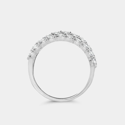 Gilded 2 Carat Lab-Grown Diamond Four-Row Zigzag Bar-Set Anniversary Band