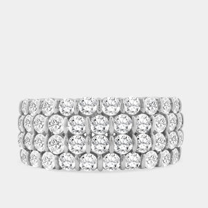 Gilded 2 Carat Lab-Grown Diamond Four-Row Zigzag Bar-Set Anniversary Band