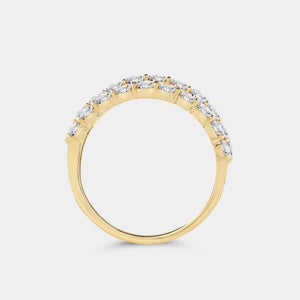 Gilded 2 Carat Lab-Grown Diamond Four-Row Zigzag Bar-Set Anniversary Band