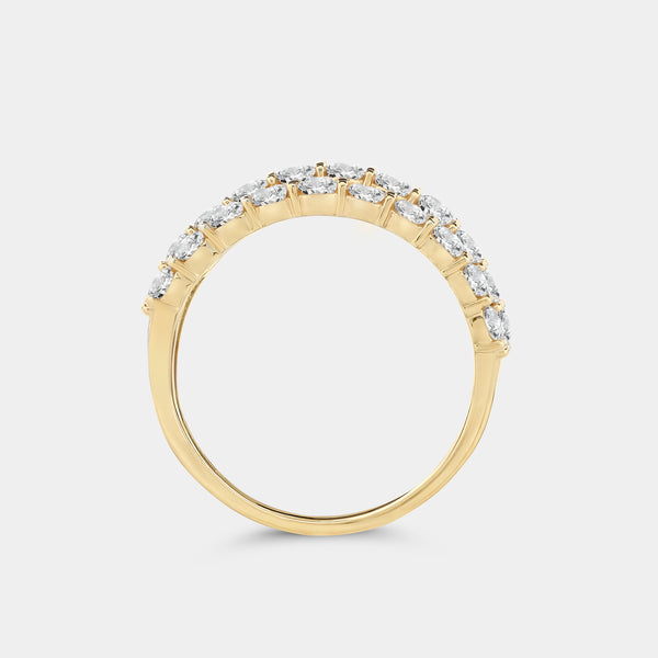 Gilded 2 Carat Lab-Grown Diamond Four-Row Zigzag Bar-Set Anniversary Band