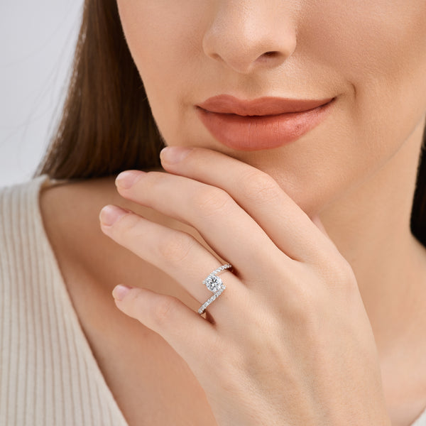 1 Carat Lab-Grown Diamond Round-Shaped Modern Bridal Ring — GILDED New York