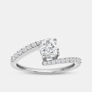 Gilded 1 Carat Lab-Grown Diamond Round-Shaped Modern Bridal Ring