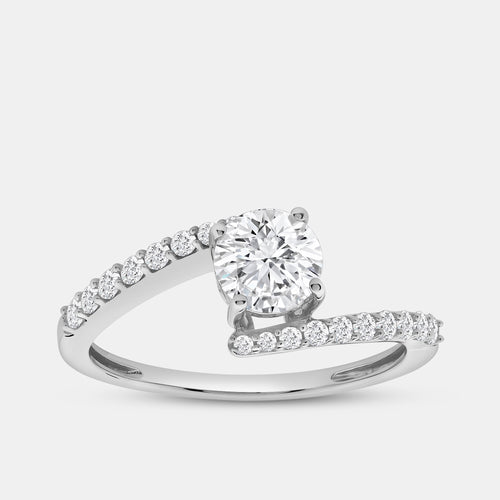 Gilded 1 Carat Lab-Grown Diamond Round-Shaped Modern Bridal Ring
