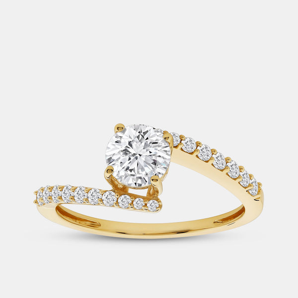 1 Carat Lab-Grown Diamond Round-Shaped Modern Bridal Ring — GILDED New York