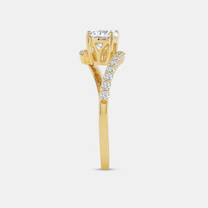 Gilded 1 Carat Lab-Grown Diamond Round-Shaped Modern Bridal Ring