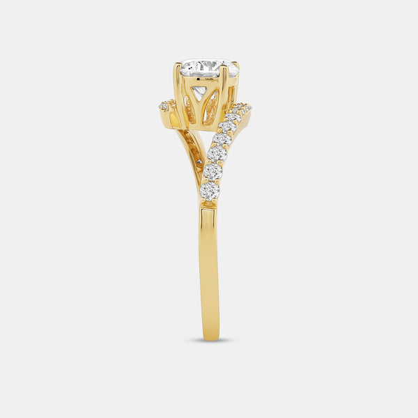 1 Carat Lab-Grown Diamond Round-Shaped Modern Bridal Ring — GILDED New York