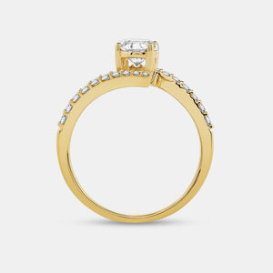 Gilded 1 Carat Lab-Grown Diamond Round-Shaped Modern Bridal Ring