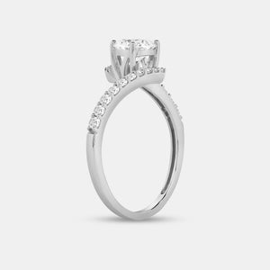 Gilded 1 Carat Lab-Grown Diamond Round-Shaped Modern Bridal Ring