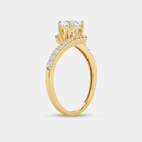 1 Carat Lab-Grown Diamond Round-Shaped Modern Bridal Ring — GILDED New York