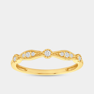Gilded 1/10 Carat Lab-Grown Diamond Tk Stack Ring