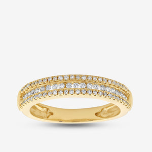 Gilded 1/4 Carat Lab-Grown Diamond Three-Row Petite Anniversary Band