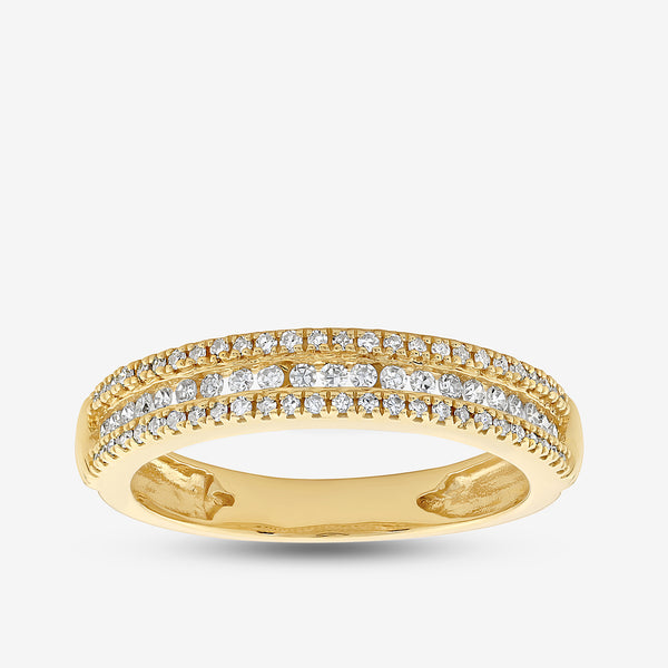 Gilded 1/4 Carat Lab-Grown Diamond Three-Row Petite Anniversary Band