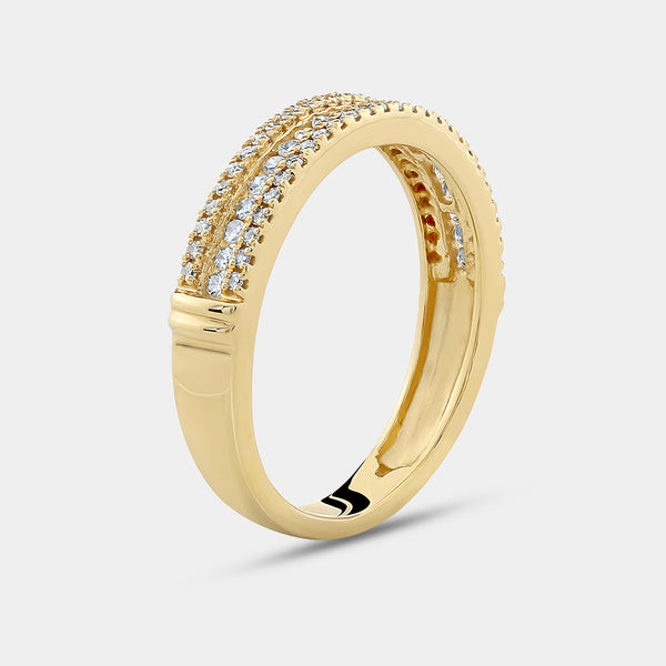 Gilded 1/4 Carat Lab-Grown Diamond Three-Row Petite Anniversary Band
