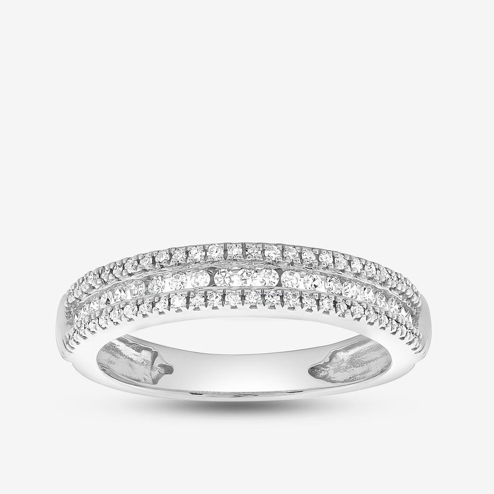 Gilded 1/4 Carat Lab-Grown Diamond Three-Row Petite Anniversary Band
