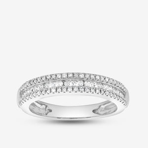 Gilded 1/4 Carat Lab-Grown Diamond Three-Row Petite Anniversary Band