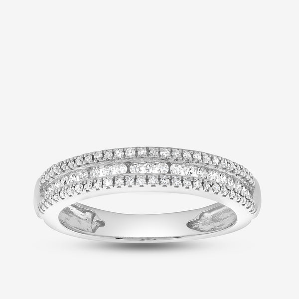 Gilded 1/4 Carat Lab-Grown Diamond Three-Row Petite Anniversary Band