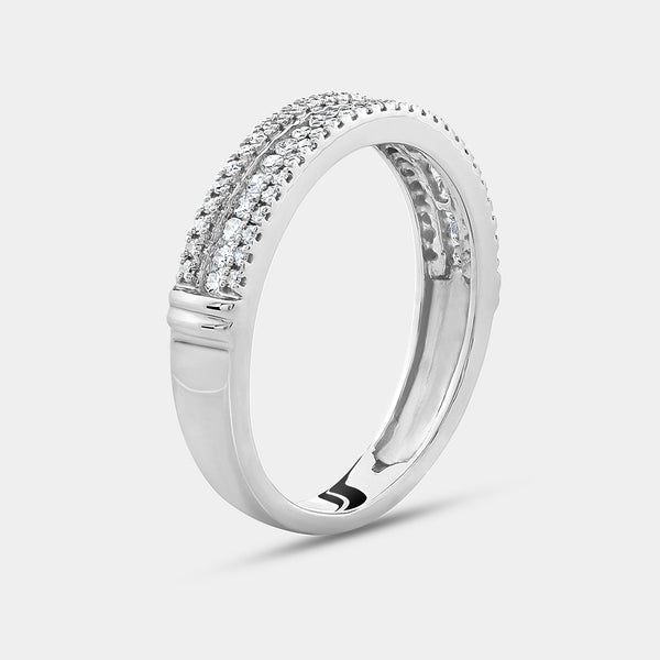 Gilded 1/4 Carat Lab-Grown Diamond Three-Row Petite Anniversary Band