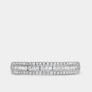 Gilded 1/4 Carat Lab-Grown Diamond Three-Row Petite Anniversary Band