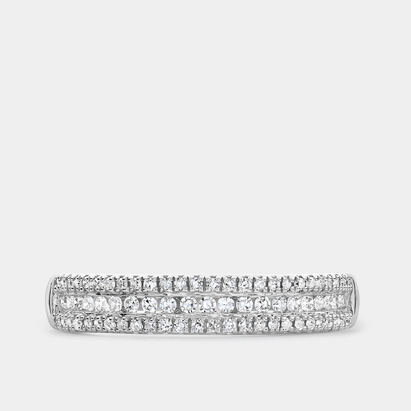 Gilded 1/4 Carat Lab-Grown Diamond Three-Row Petite Anniversary Band