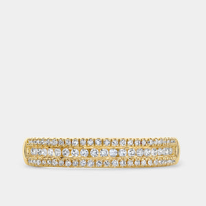 Gilded 1/4 Carat Lab-Grown Diamond Three-Row Petite Anniversary Band