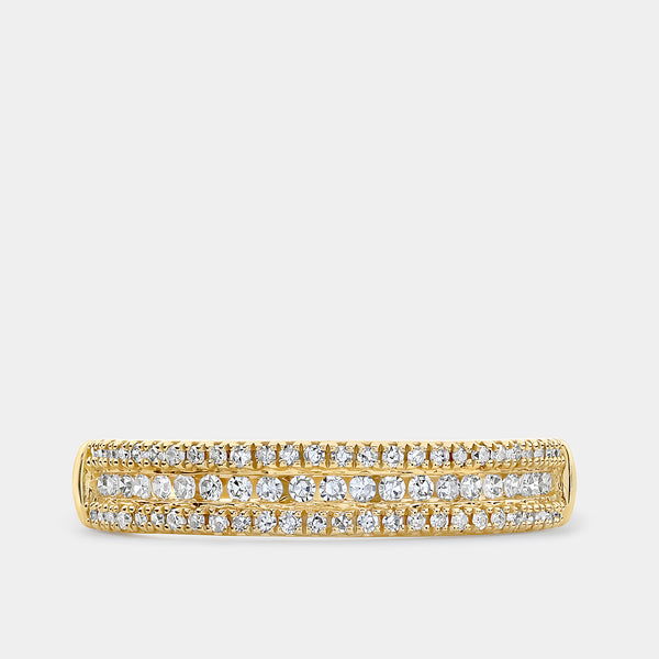 Gilded 1/4 Carat Lab-Grown Diamond Three-Row Petite Anniversary Band
