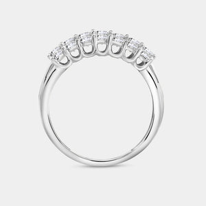 Gilded 1 Carat Lab-Grown Diamond Three-Row Prong-Set Grooved Anniversary Band