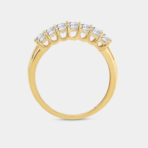 1 Carat Lab-Grown Diamond Three-Row Prong-Set Grooved Anniversary Band — GILDED New York