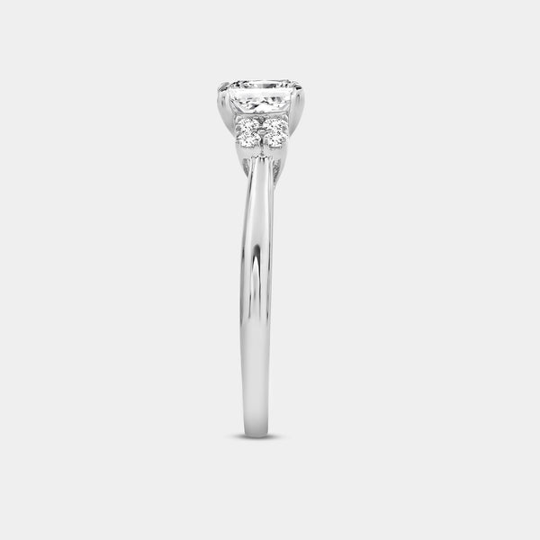 1 and 1/4 Carat Lab-Grown Diamond Princess-Cut Solitaire Plus Engagement Ring with Composite Sides — GILDED New York