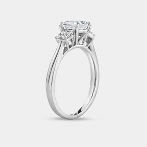 Gilded 1 and 1/4 Carat Lab-Grown Diamond Princess-Cut Solitaire Plus Engagement Ring with Composite Sides
