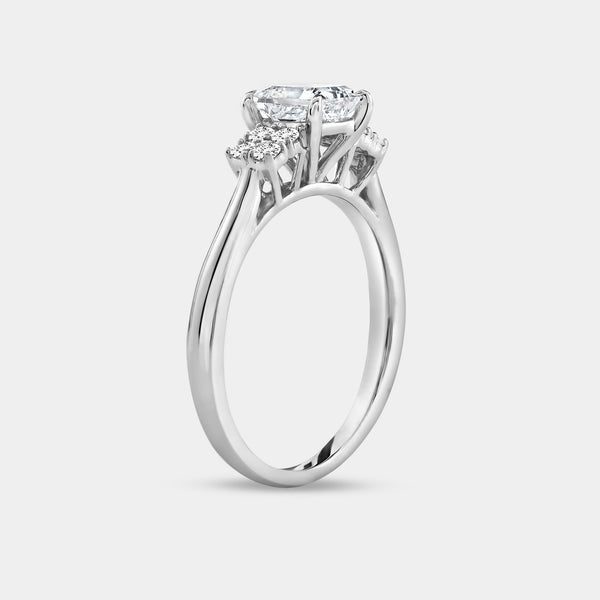 1 and 1/4 Carat Lab-Grown Diamond Princess-Cut Solitaire Plus Engagement Ring with Composite Sides — GILDED New York