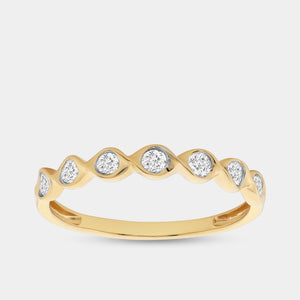 Gilded 1/4 Carat Lab-Grown Diamond Scalloped Stack Ring