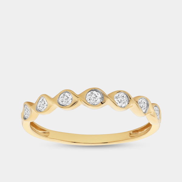 1/4 Carat Lab-Grown Diamond Scalloped Stack Ring — GILDED New York
