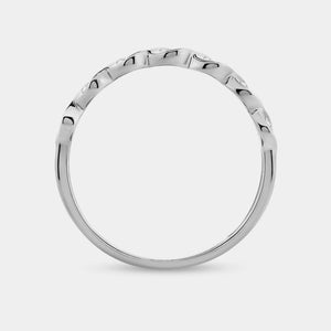 Gilded 1/4 Carat Lab-Grown Diamond Scalloped Stack Ring
