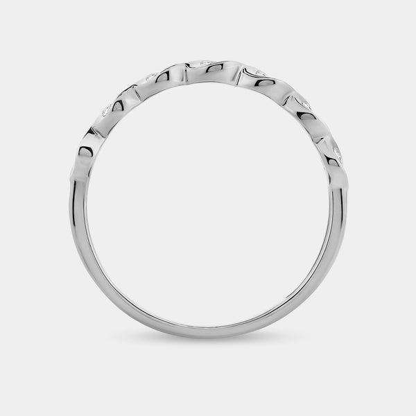 1/4 Carat Lab-Grown Diamond Scalloped Stack Ring — GILDED New York