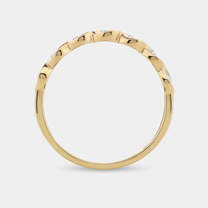 Gilded 1/4 Carat Lab-Grown Diamond Scalloped Stack Ring