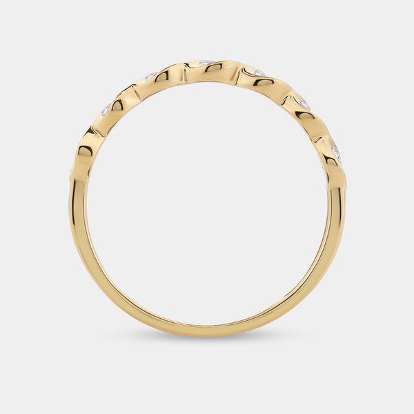 1/4 Carat Lab-Grown Diamond Scalloped Stack Ring — GILDED New York