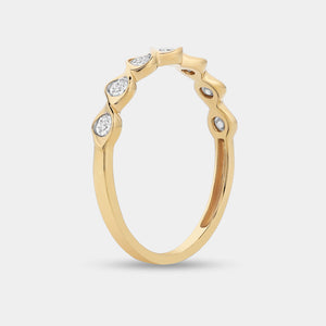 Gilded 1/4 Carat Lab-Grown Diamond Scalloped Stack Ring