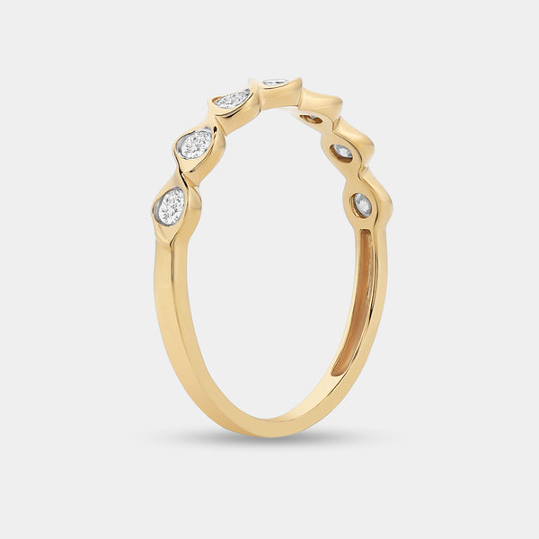 1/4 Carat Lab-Grown Diamond Scalloped Stack Ring — GILDED New York