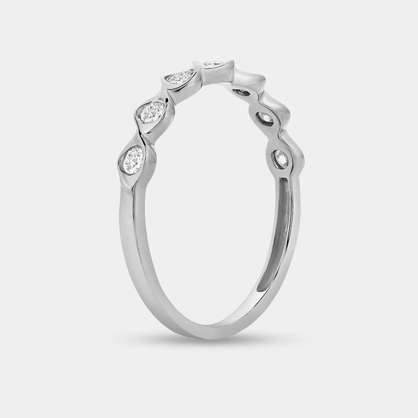 1/4 Carat Lab-Grown Diamond Scalloped Stack Ring — GILDED New York