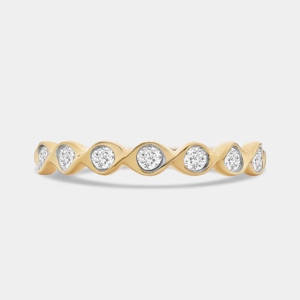 1/4 Carat Lab-Grown Diamond Scalloped Stack Ring — GILDED New York
