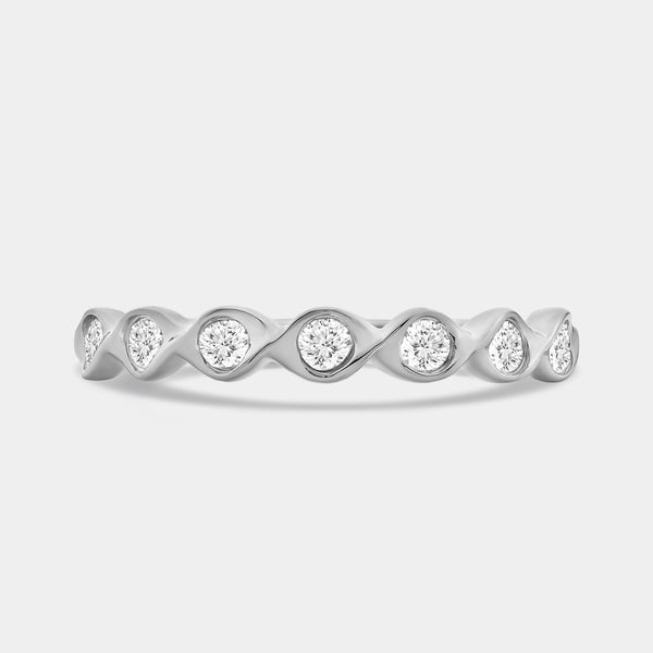 1/4 Carat Lab-Grown Diamond Scalloped Stack Ring — GILDED New York