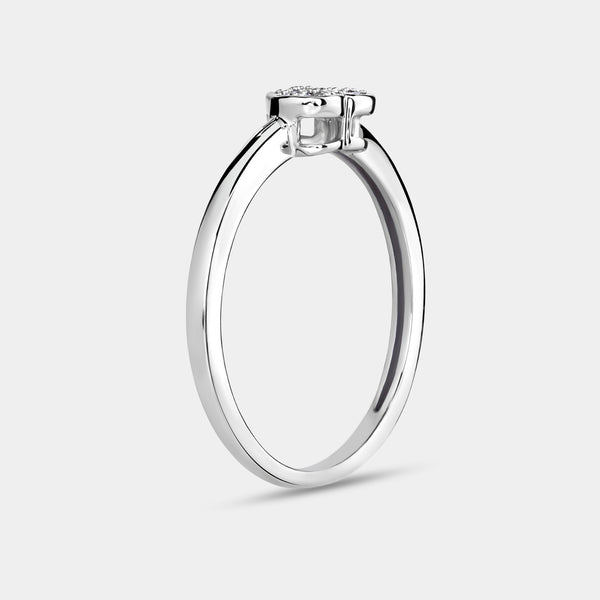 1/20 Carat Lab-Grown Diamond Heart-Shaped Pavé Stack Ring — GILDED New York