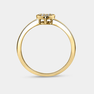 Gilded 1/20 Carat Lab-Grown Diamond Heart-Shaped Pavé Stack Ring