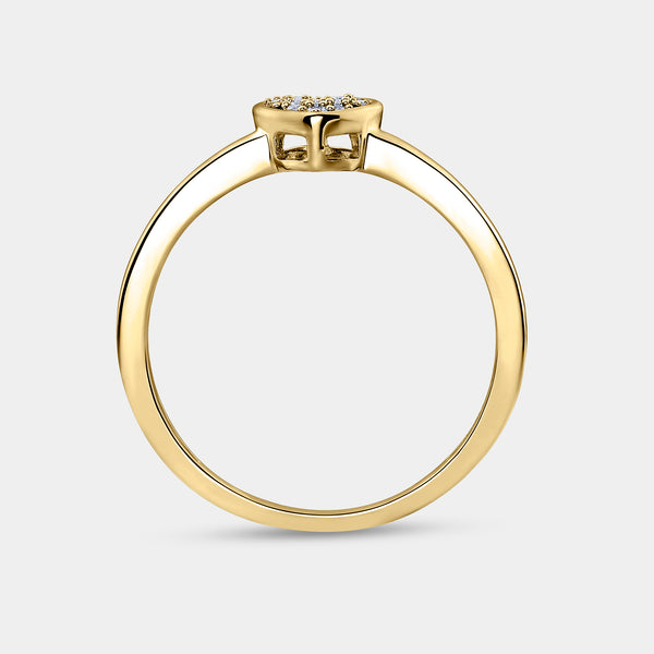 1/20 Carat Lab-Grown Diamond Heart-Shaped Pavé Stack Ring — GILDED New York