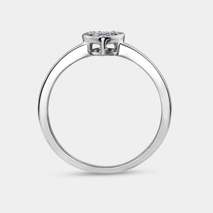 Gilded 1/20 Carat Lab-Grown Diamond Heart-Shaped Pavé Stack Ring