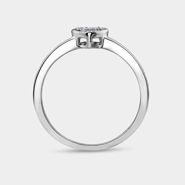 1/20 Carat Lab-Grown Diamond Heart-Shaped Pavé Stack Ring — GILDED New York