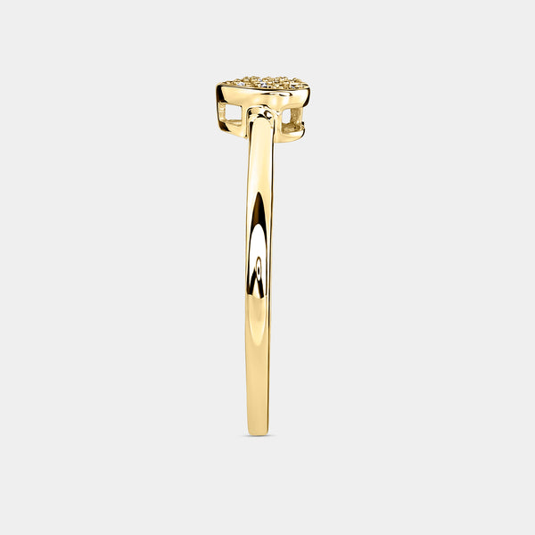 1/20 Carat Lab-Grown Diamond Heart-Shaped Pavé Stack Ring — GILDED New York