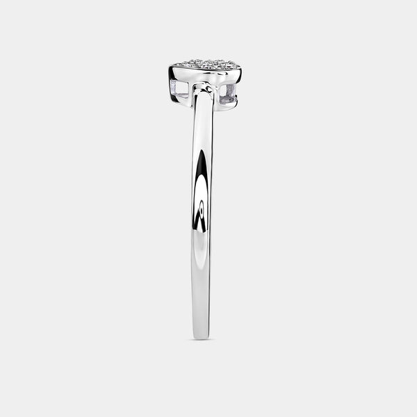 1/20 Carat Lab-Grown Diamond Heart-Shaped Pavé Stack Ring — GILDED New York